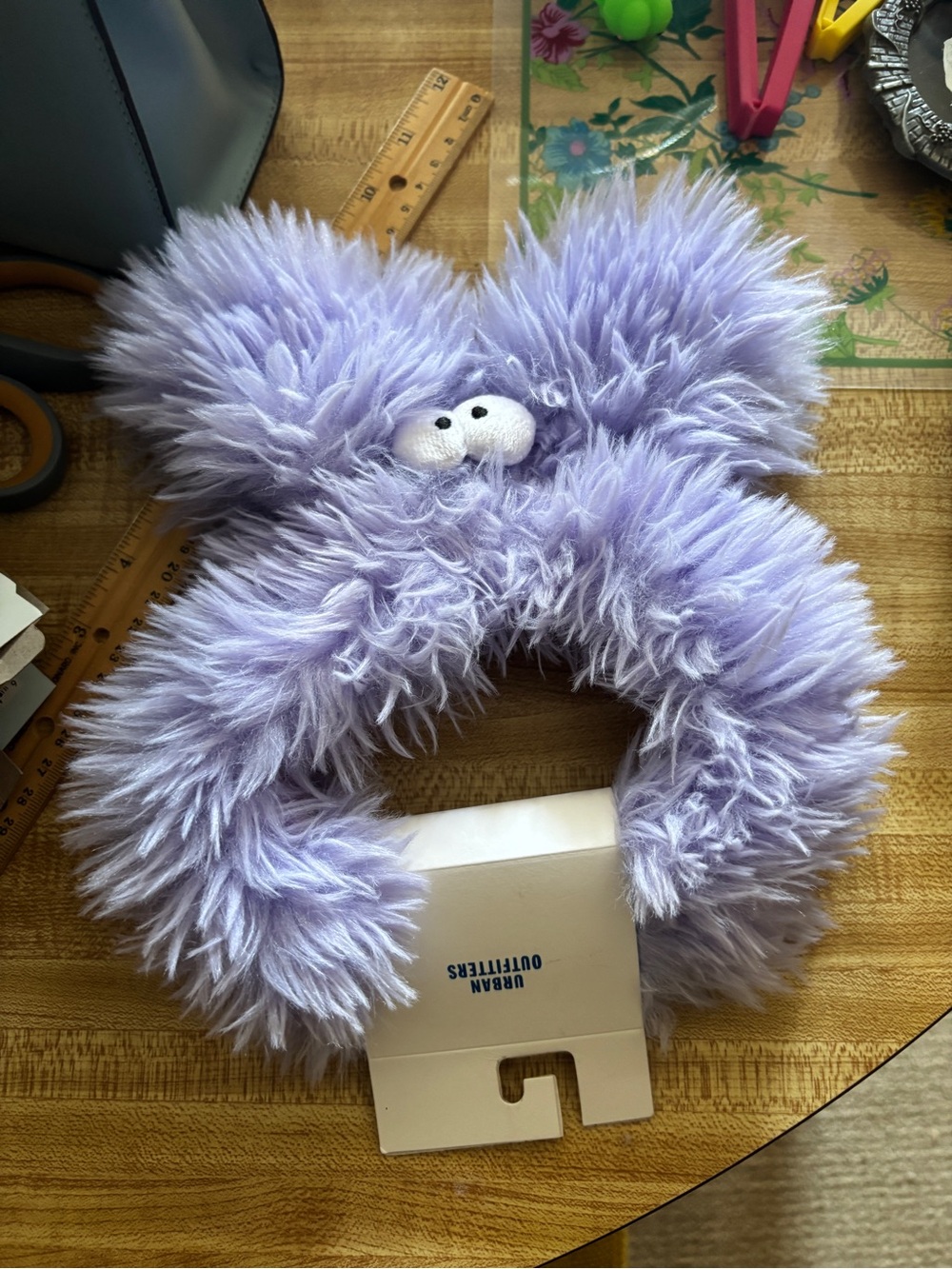 Urban Outfitters Spa Day Lilac Plush Fuzzy Bunny Ear Headband